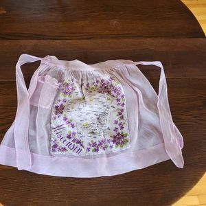 Vintage fancy organza? apron 30s 40s 50s,  Wisconsin